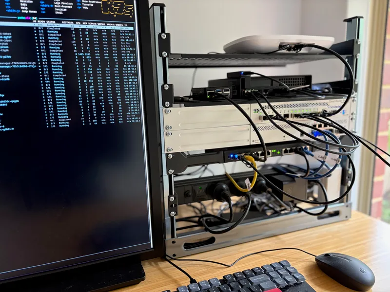 A small desktop server rack